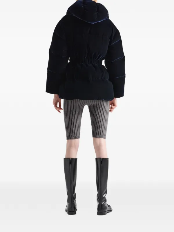 Prada フーデッド パデッドジャケット | ブルー | FARFETCH JP
