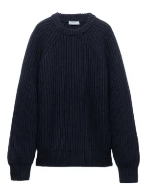 Prada Ribbed Re-Cashmere Sweater | Blue | FARFETCH