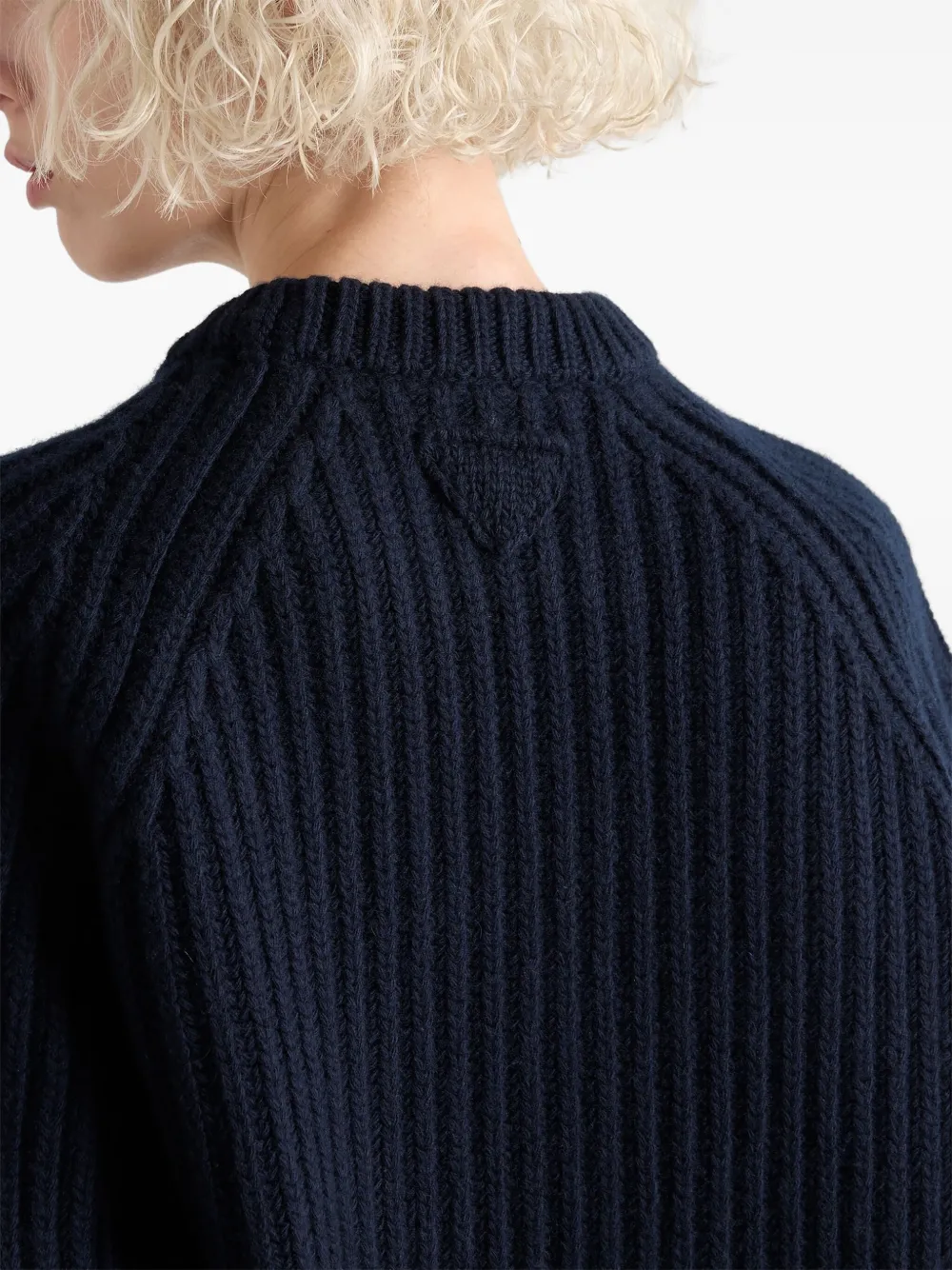 Prada Wool and cashmere crew-neck sweater Blauw