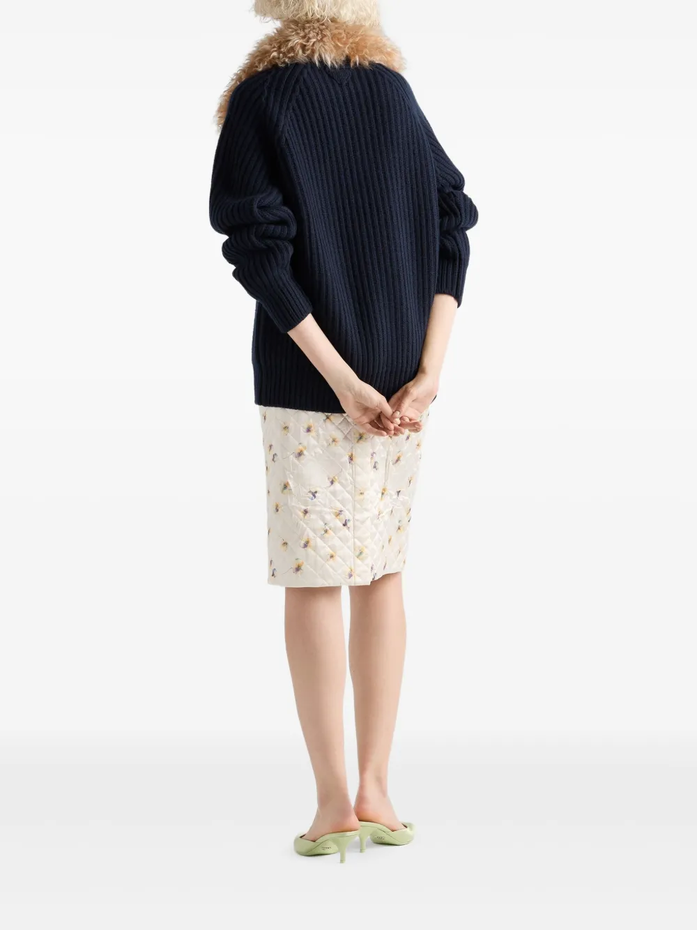 Prada Wool and cashmere crew-neck sweater Blauw