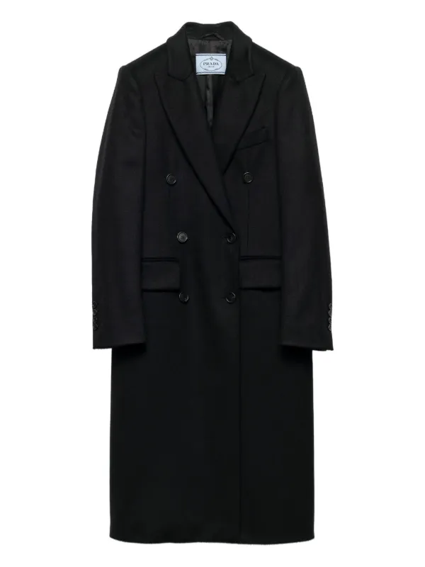 Prada ピークドラペル コート | ブラック | FARFETCH JP
