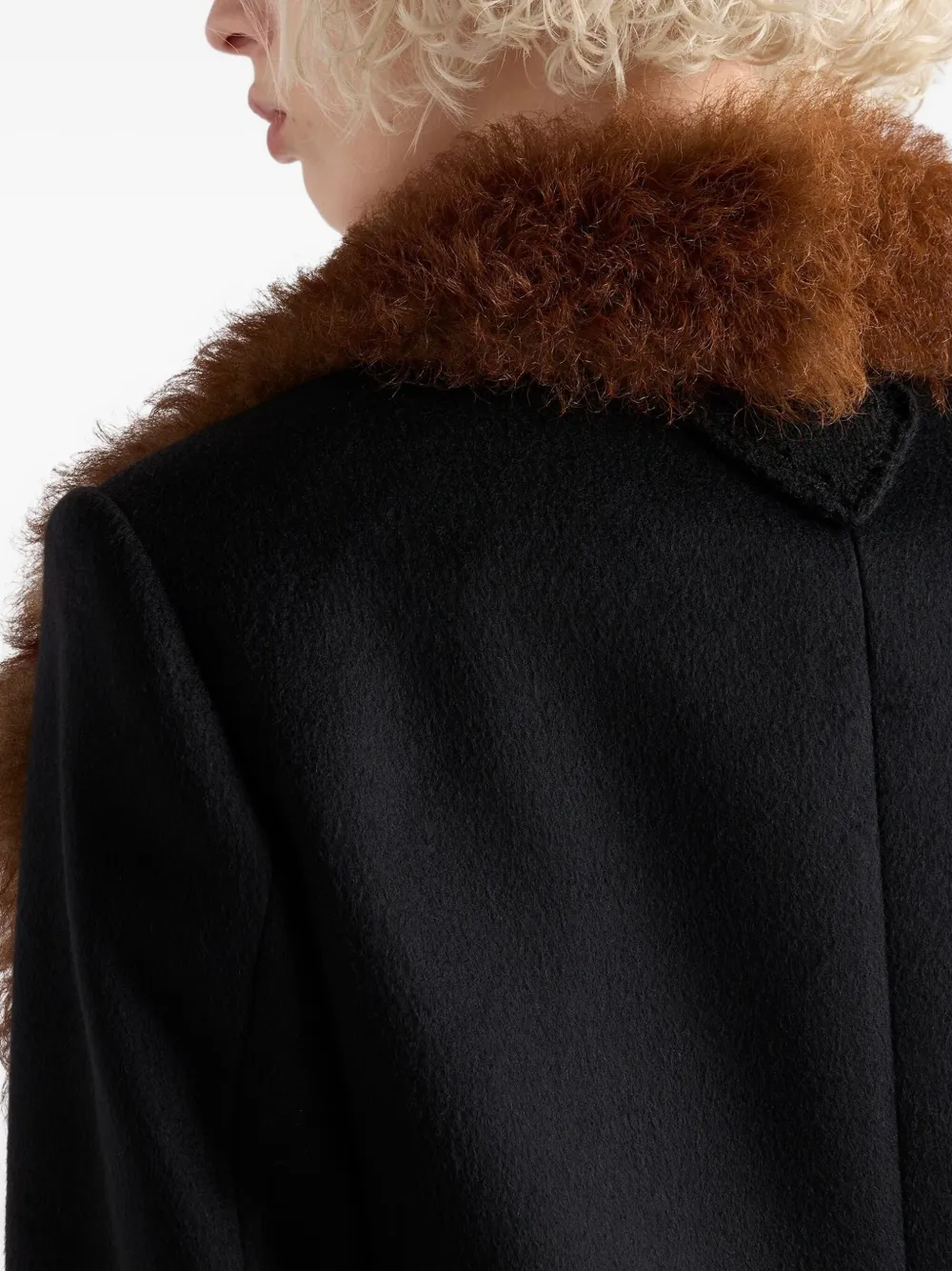 Prada Peak-lapels Coat In Black