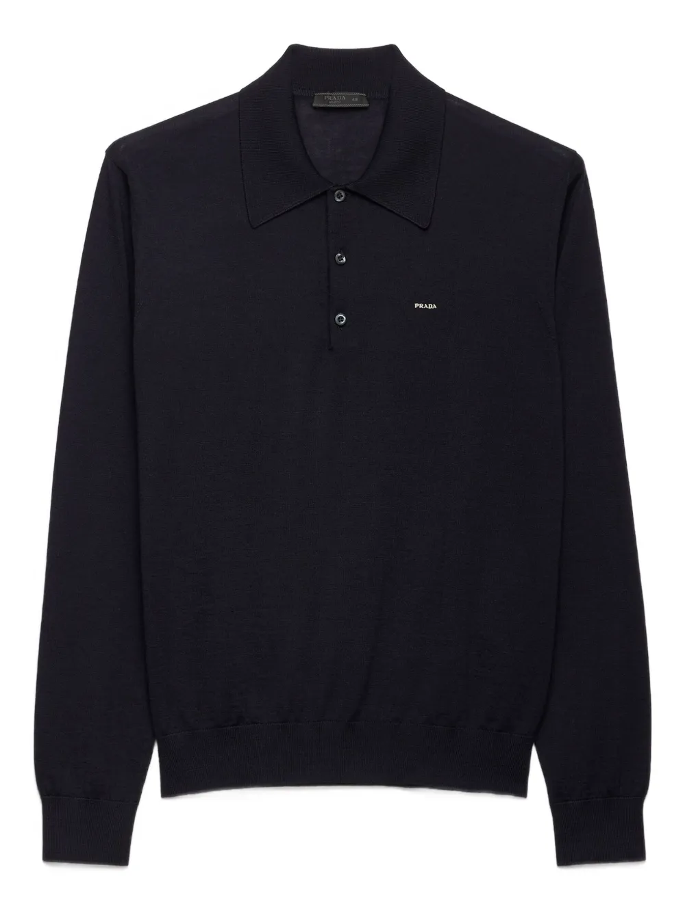 Prada Worsted wool polo shirt Zwart