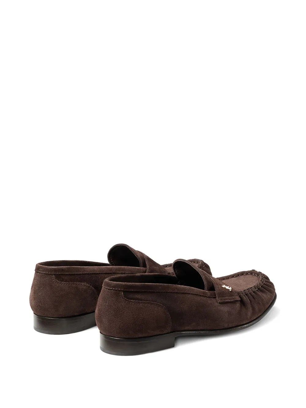Jimmy Choo Ellis suède loafers met metalen plakkaat Bruin