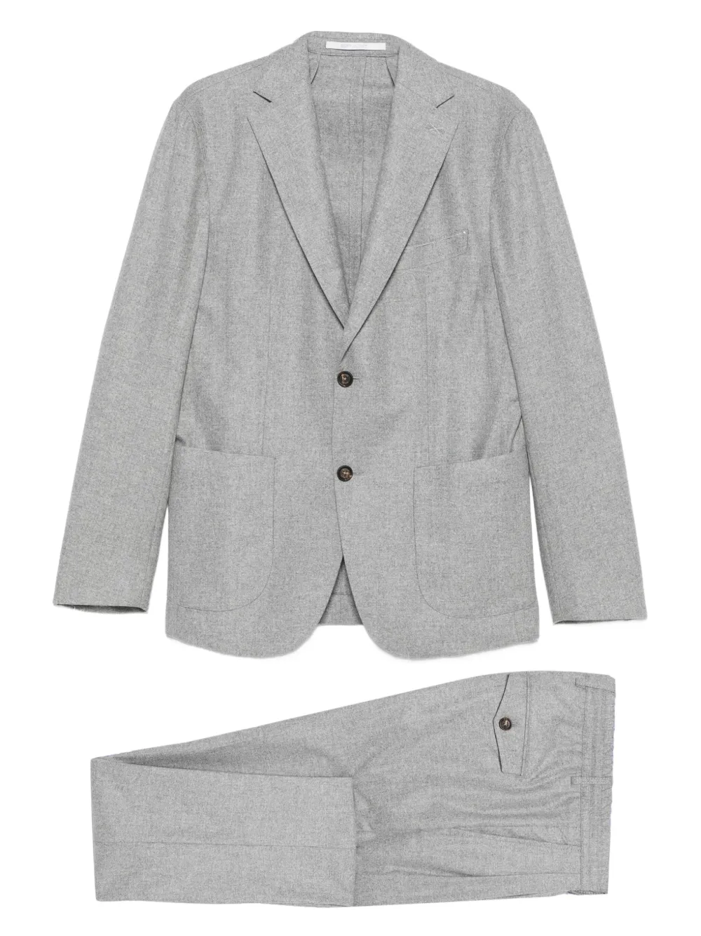 Eleventy Pleated-pocket Suit In Gray