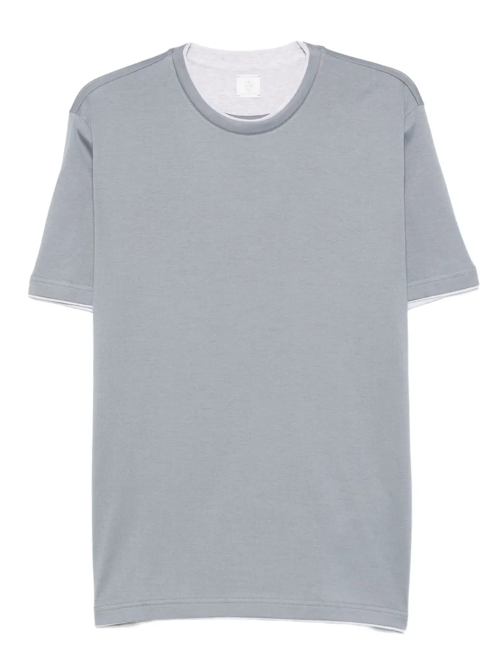Eleventy Crew-neck Cotton T-shirt In Blue
