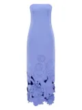 Leo Lin embroidered floral-appliqué maxi dress - Blue