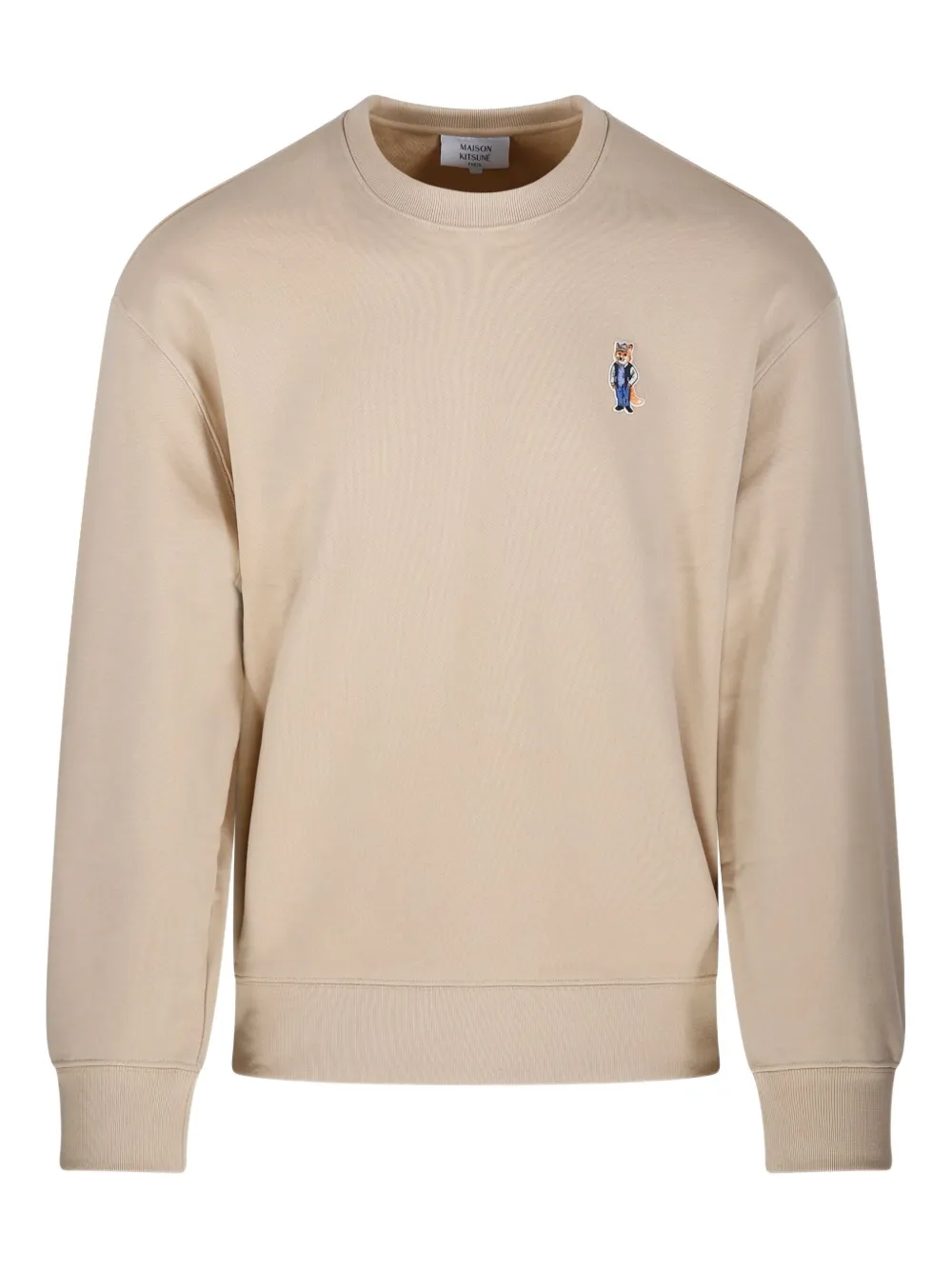 Maison Kitsuné fox-embroidered sweatshirt Beige