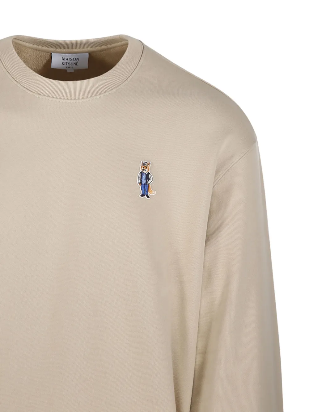 Maison Kitsuné fox-embroidered sweatshirt Beige