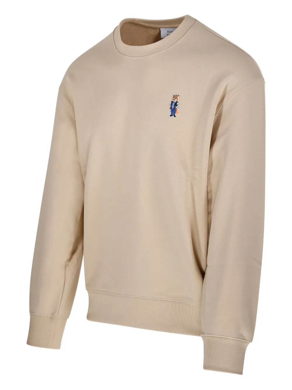 Maison Kitsuné fox-embroidered sweatshirt Beige