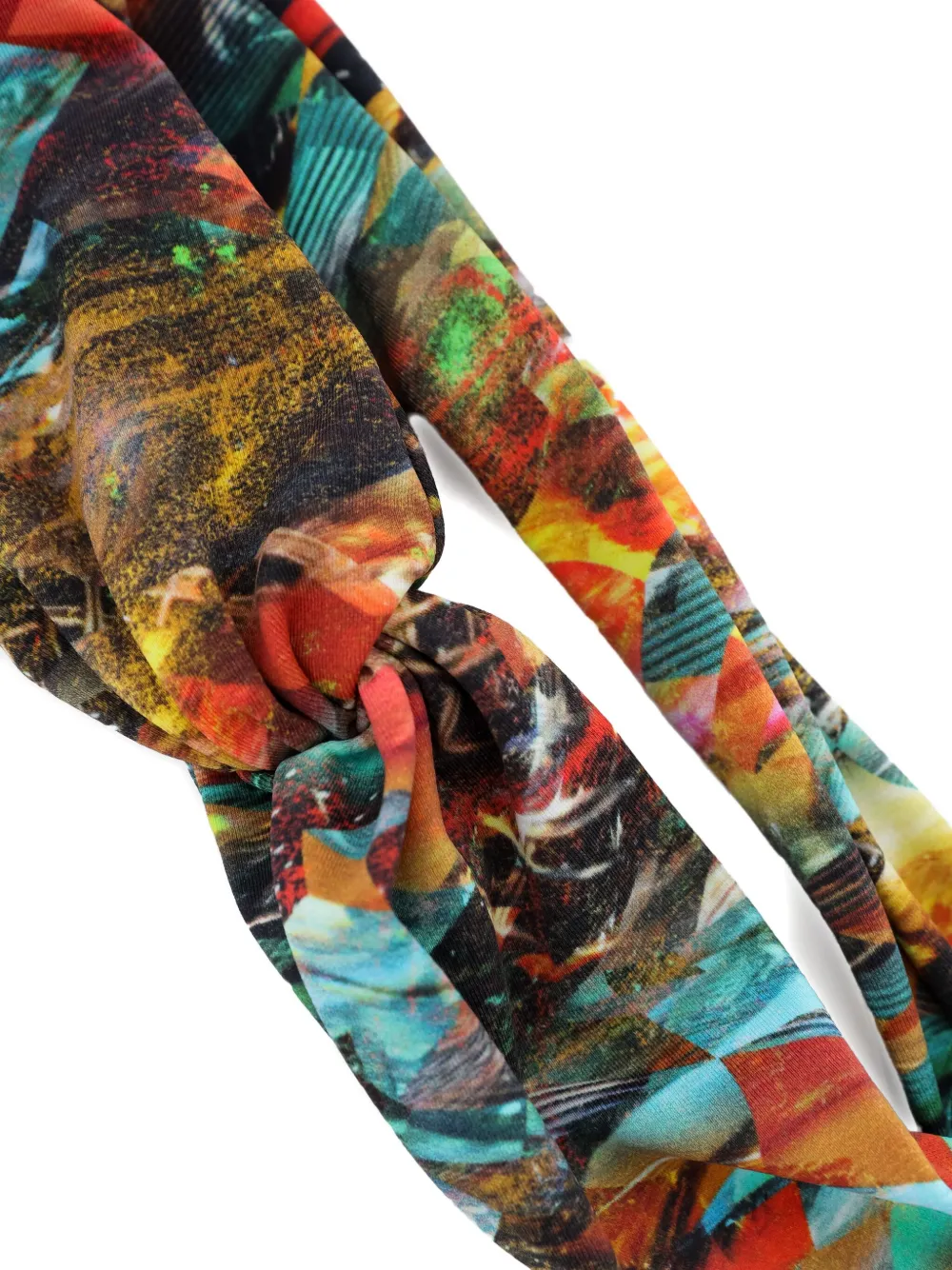 Lygia & Nanny Bethania Twisted Print Headband In Brown