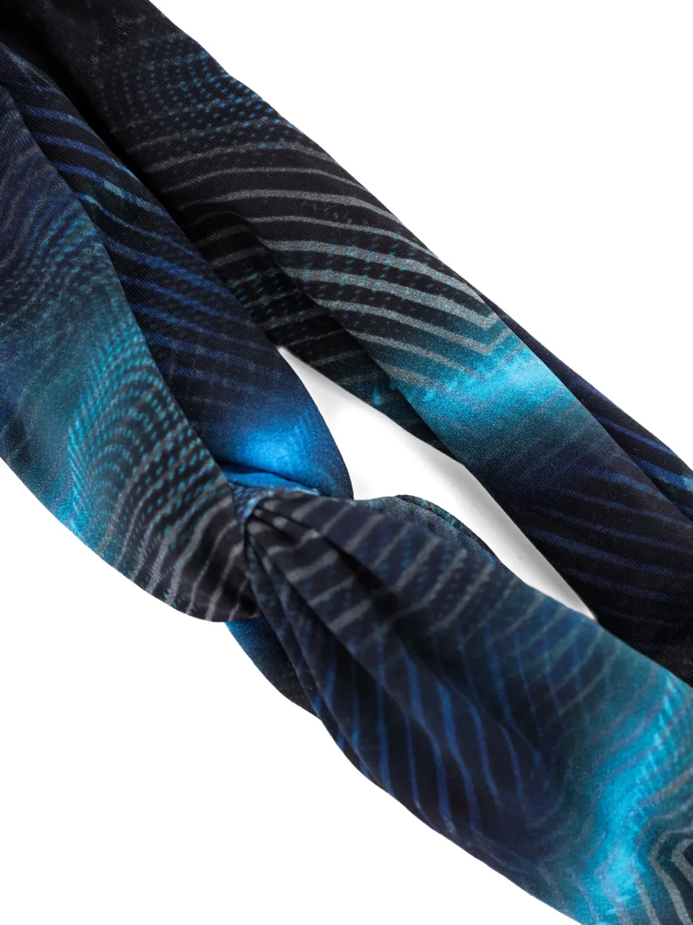 Lygia & Nanny Bethania Twisted Printed Headband In Blue