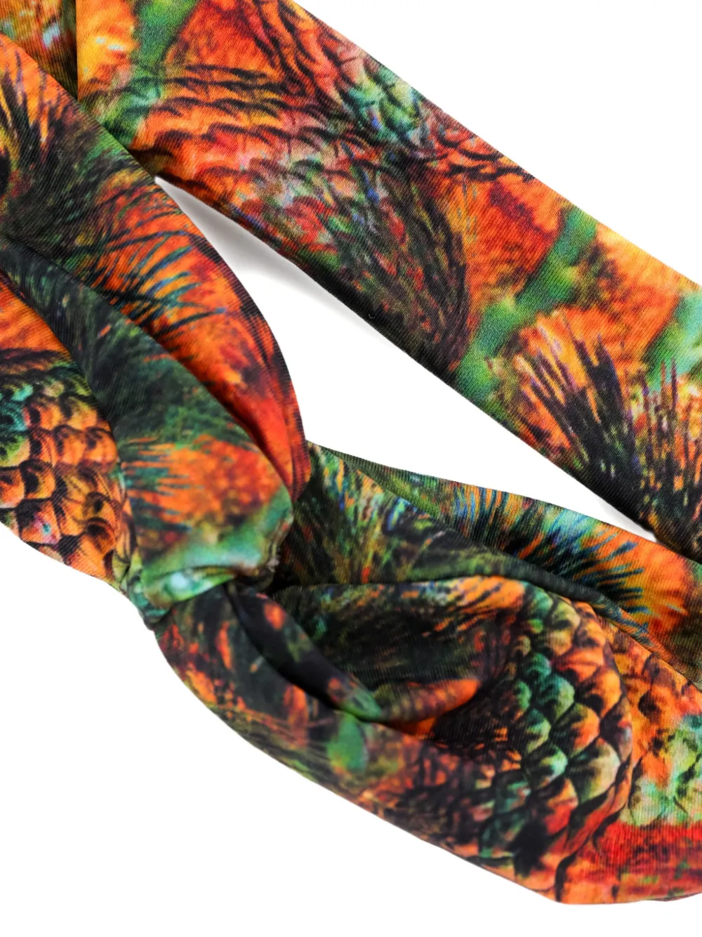 Lygia & Nanny Bethania Twisted Print Headband In Orange