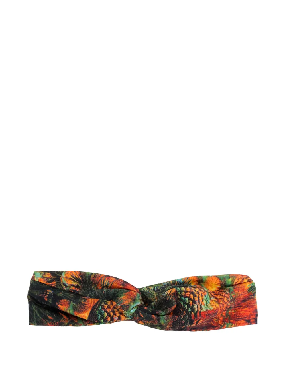 Lygia & Nanny Bethania Twisted Print Headband In Orange