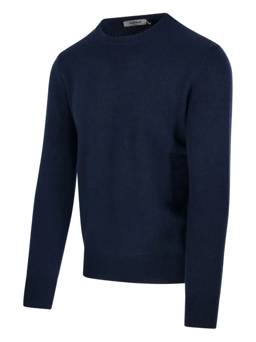 Altea Round Neck Cashmere Sweater With Ribbed Hem In Gray