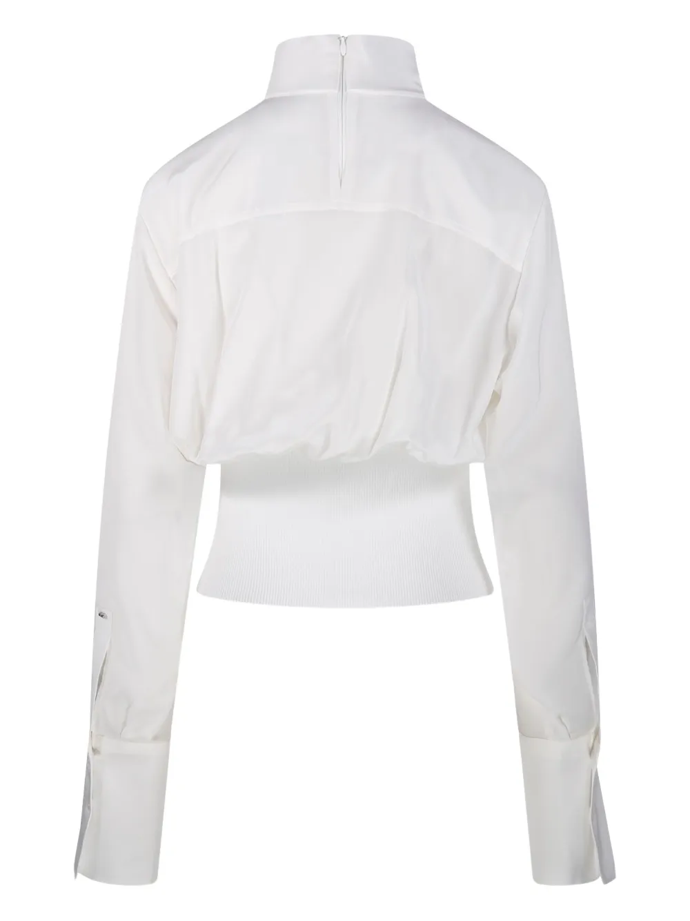 Sportmax high-neck ribbed-waist top - Wit