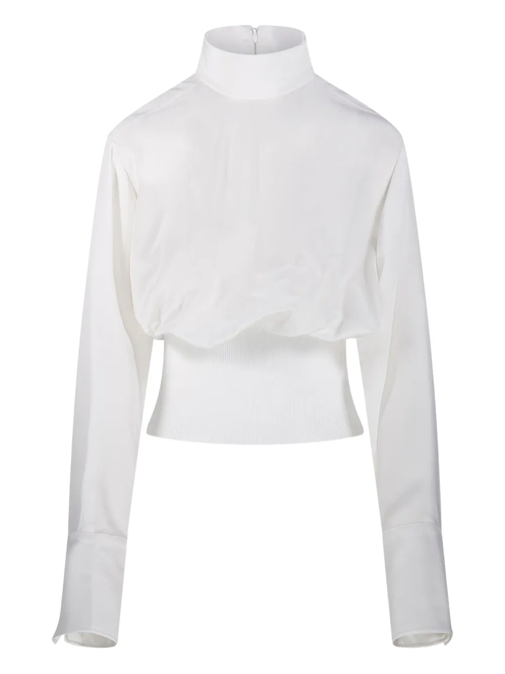 Sportmax high-neck ribbed-waist top Wit