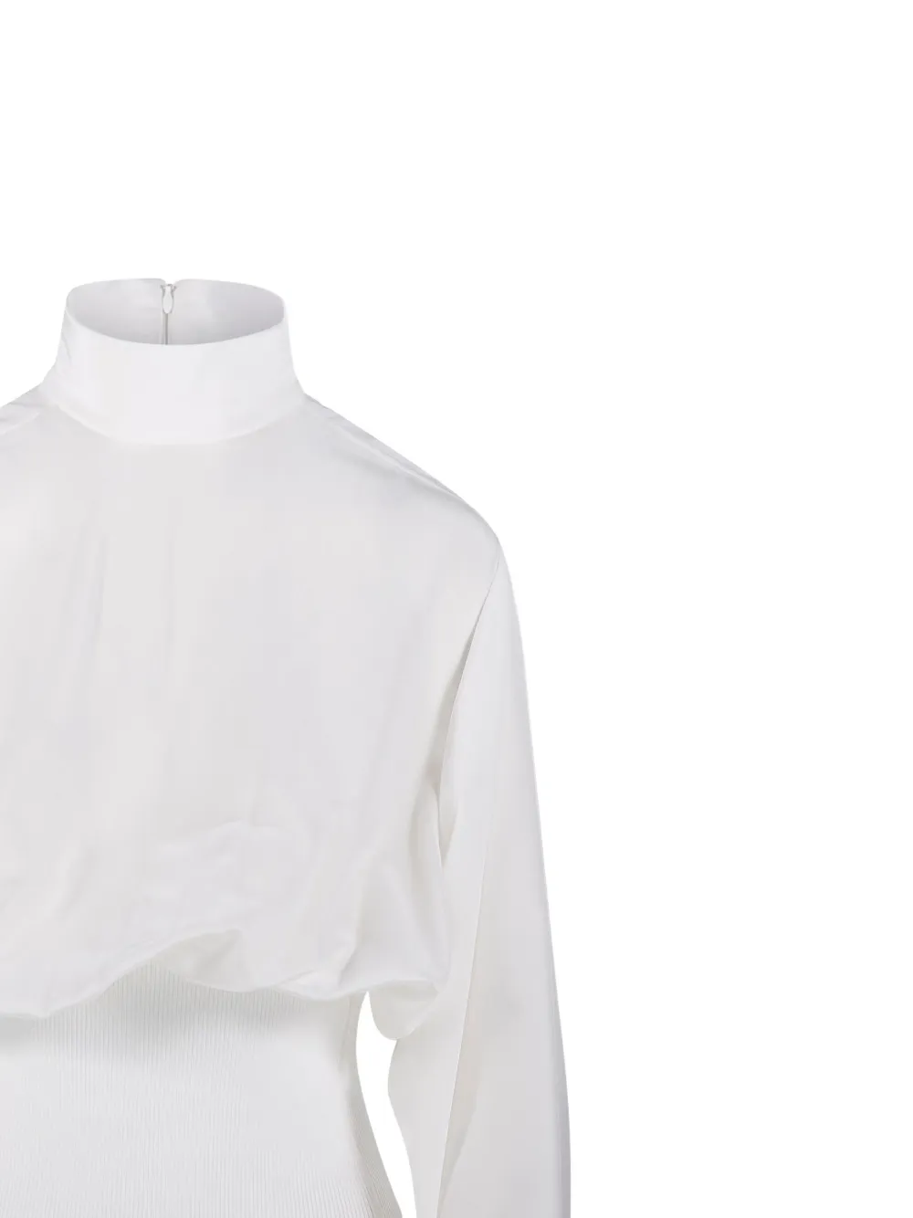 Sportmax high-neck ribbed-waist top Wit