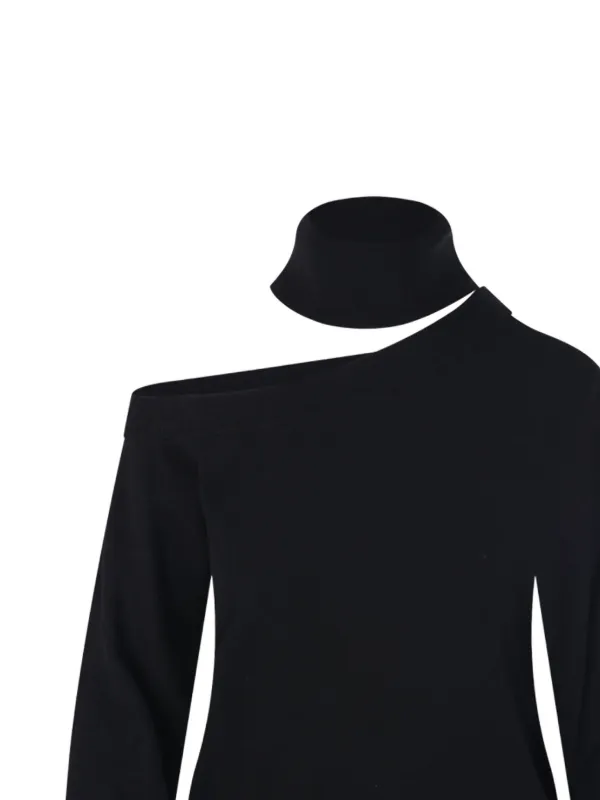 Federica Tosi one-shoulder Turtleneck Sweater Black FARFETCH ID