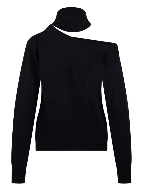 Federica Tosi Maglione a Collo Alto Monospalla Nero FARFETCH IT