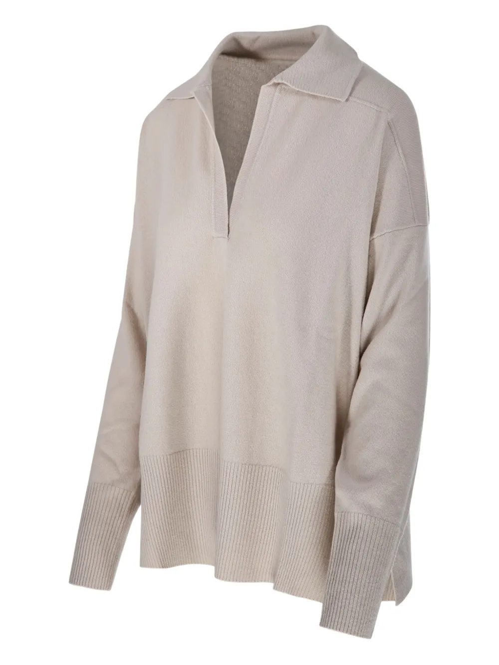 Roberto Collina ribbed-hem polo top - Beige