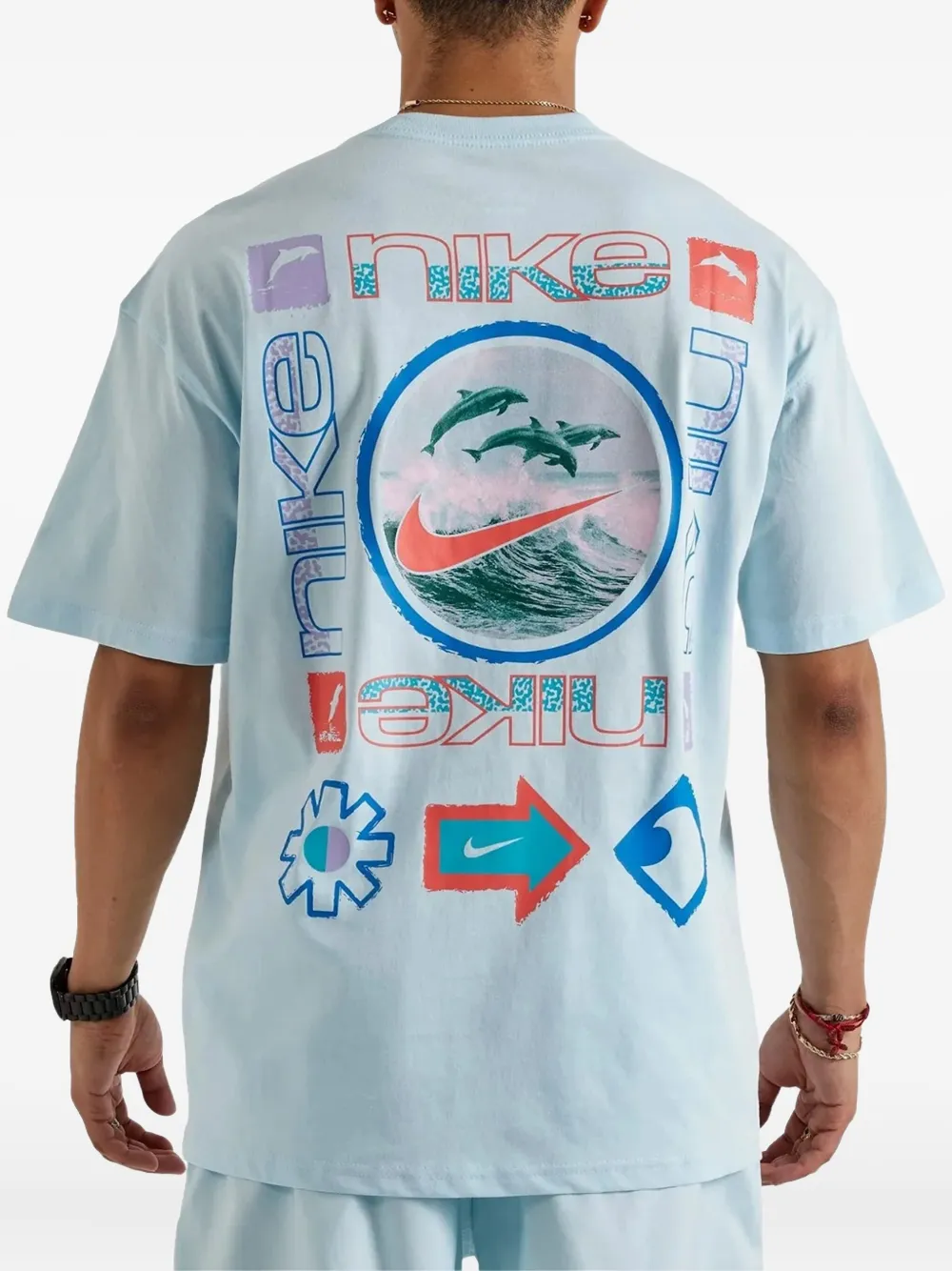 Nike Max90 graphic-print T-shirt Blauw