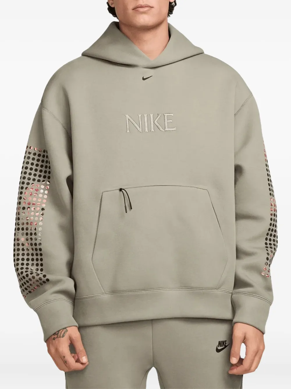 Nike floral-print hoodie Beige
