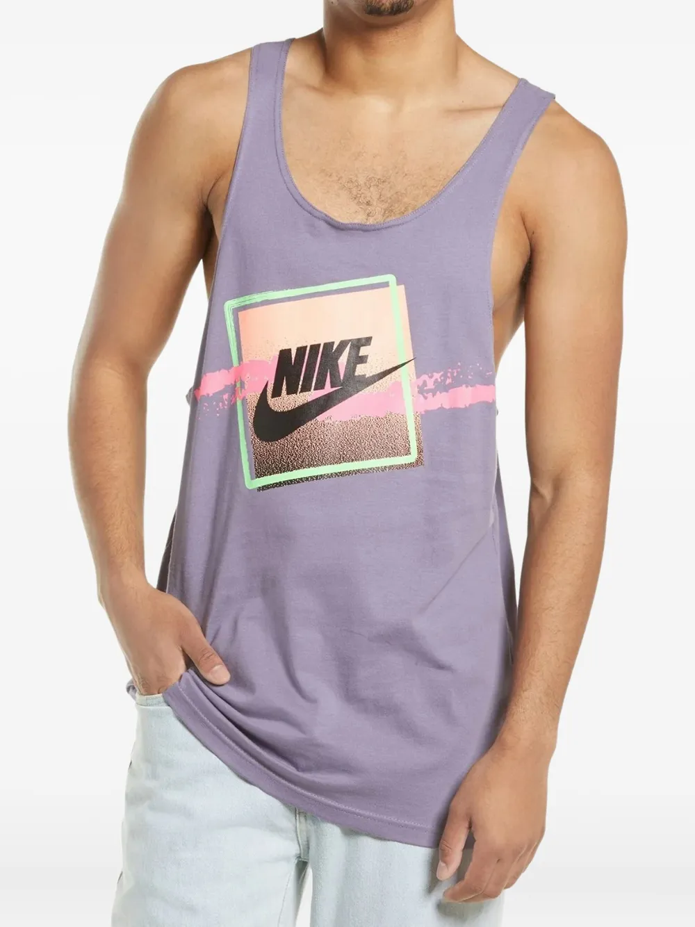 Nike logo-print tank top Paars