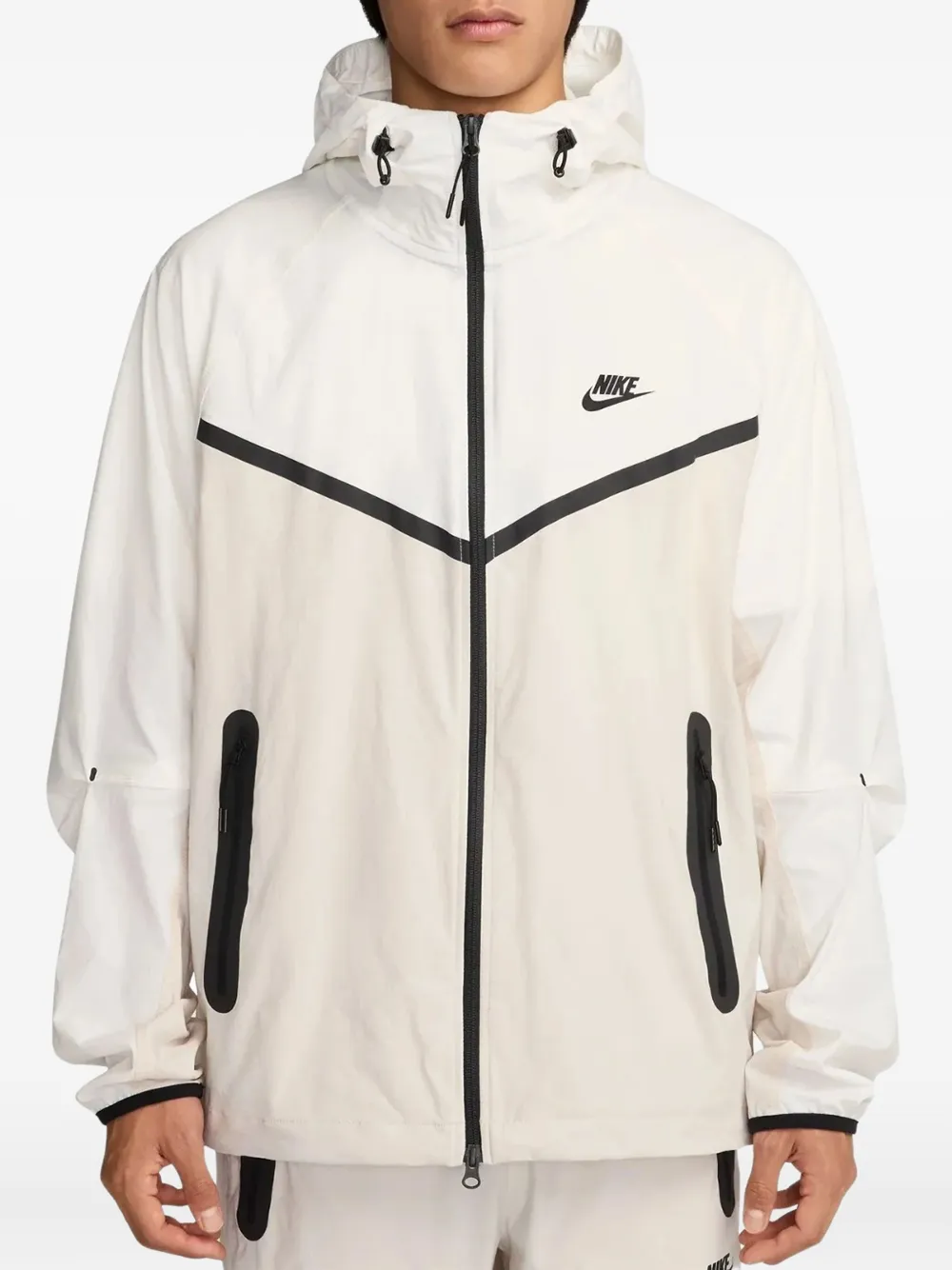 Nike Tech zip-up hooded jacket Wit