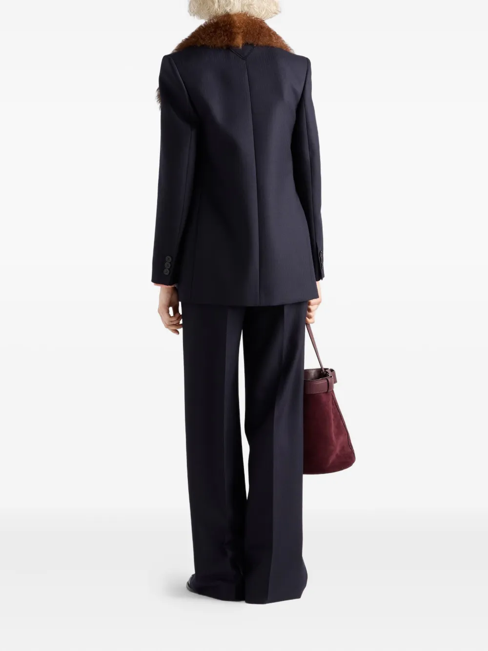 Prada chevron triangle-logo blazer Blauw
