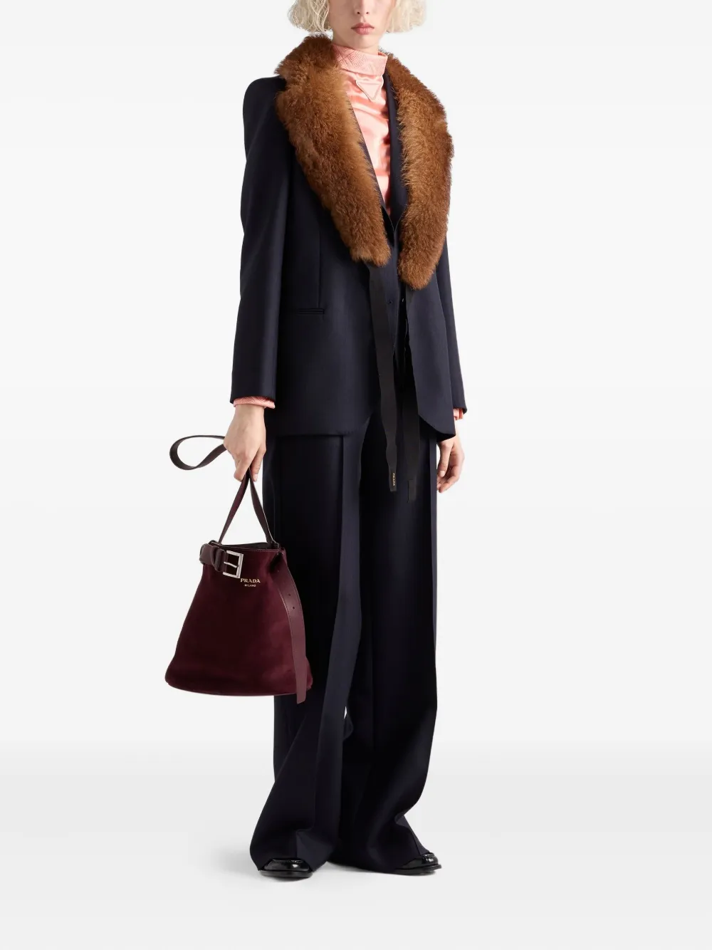 Prada chevron triangle-logo blazer Blauw