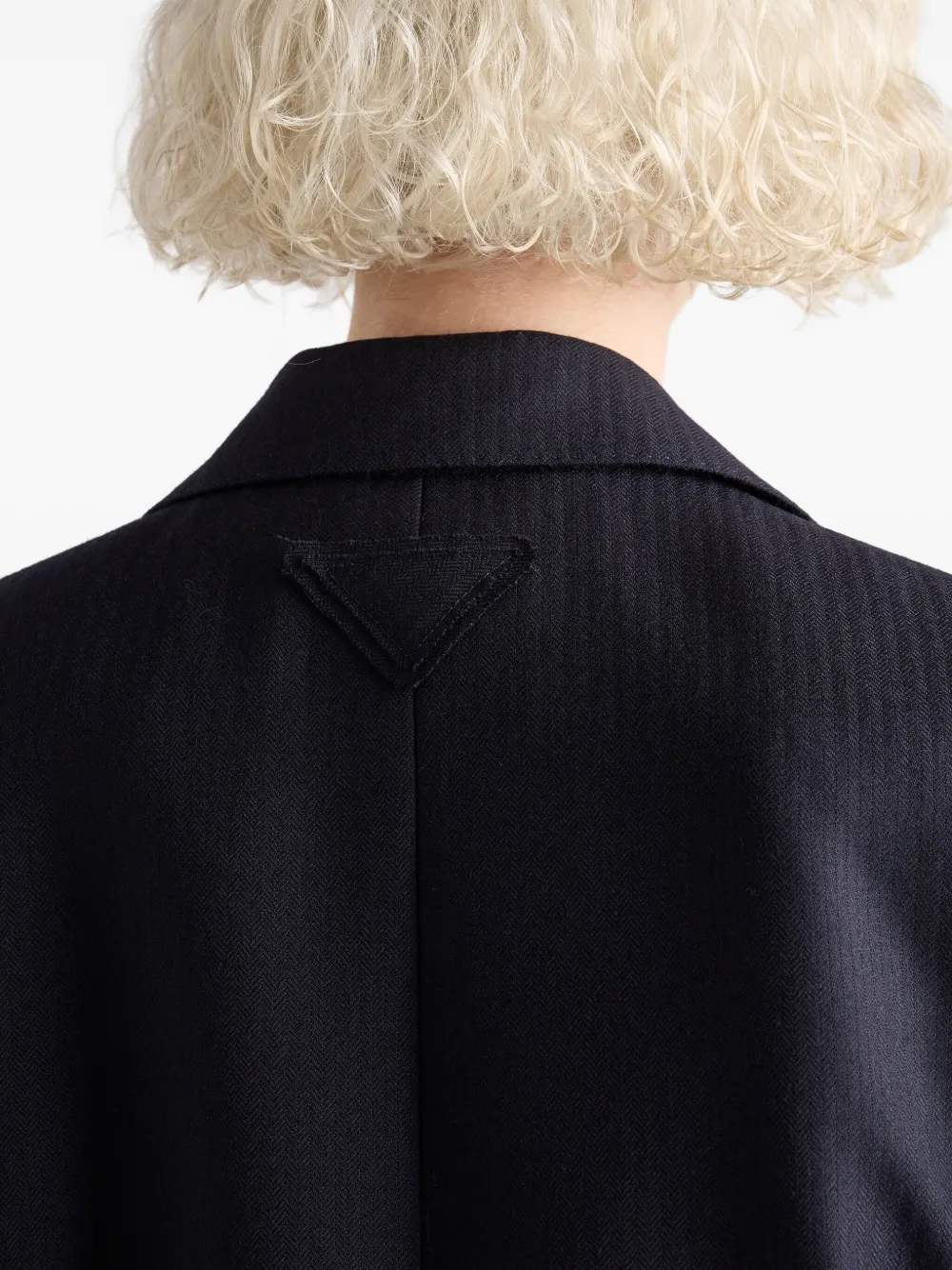 Prada chevron triangle-logo blazer Blauw