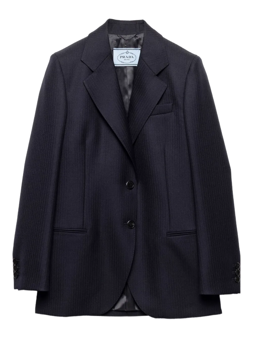 Prada chevron triangle-logo blazer Blauw
