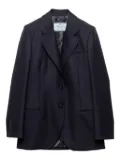 Prada chevron triangle-logo blazer - Blue