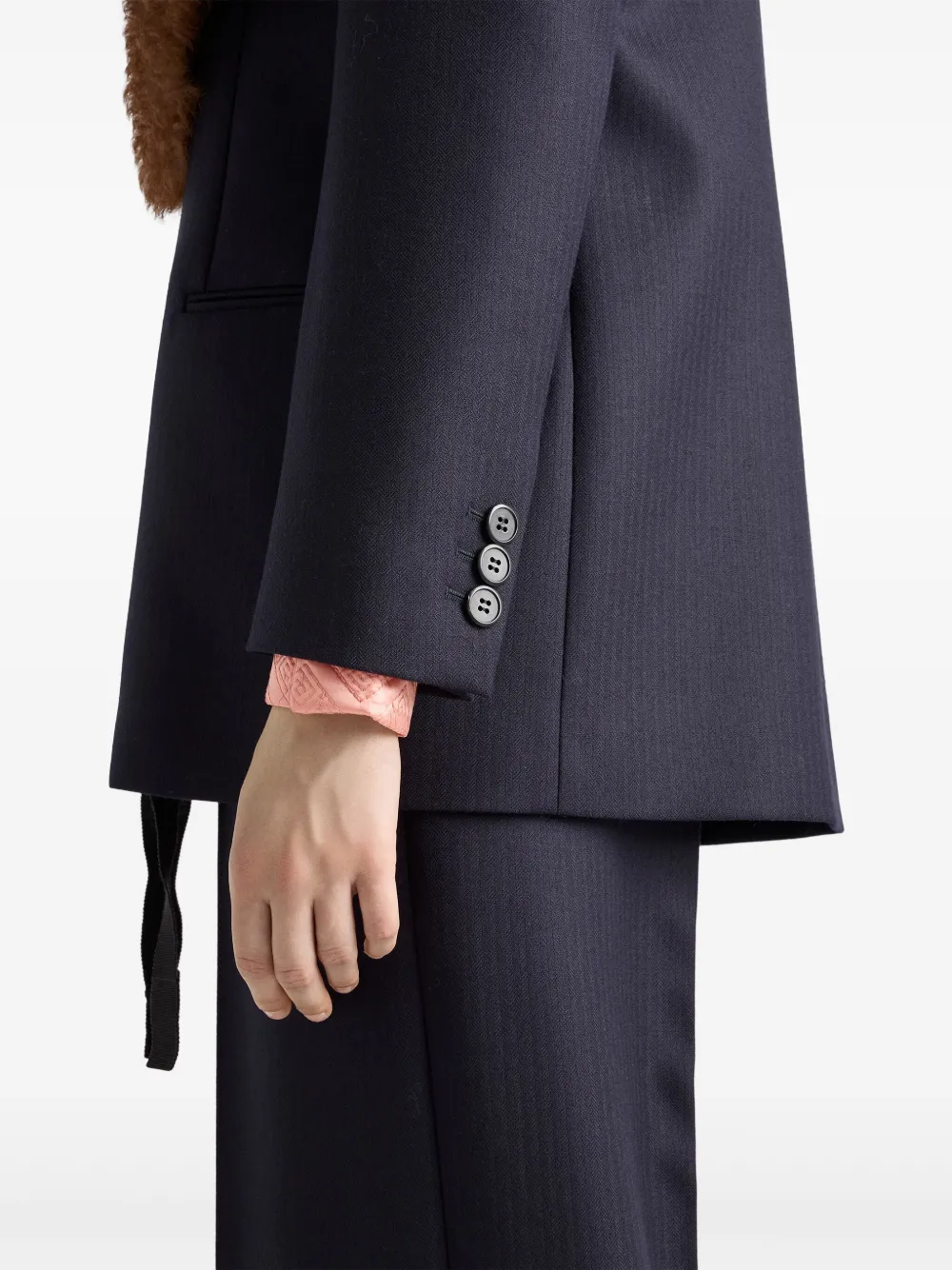 Prada chevron triangle-logo blazer Blauw