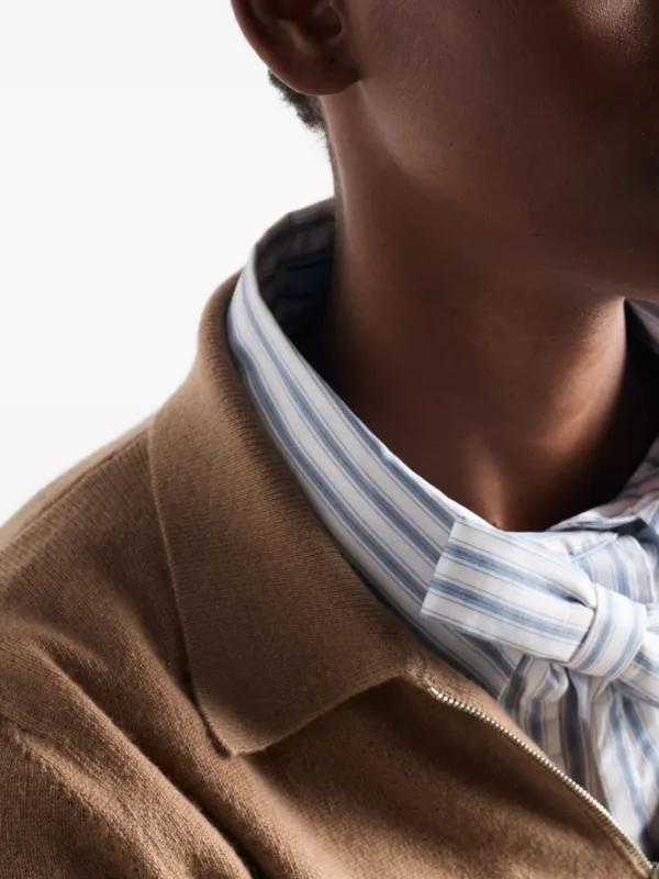 Prada Cashmere Polo Sweater | Brown | FARFETCH