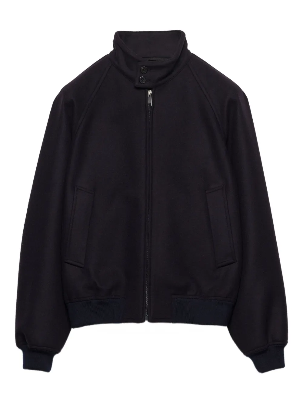 Prada chamarra de canalé con mangas raglán | negro | Image 1