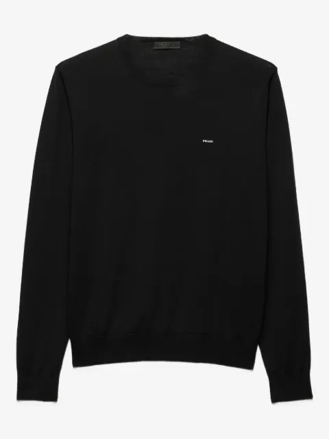 Prada embroidered long-sleeves wool sweater