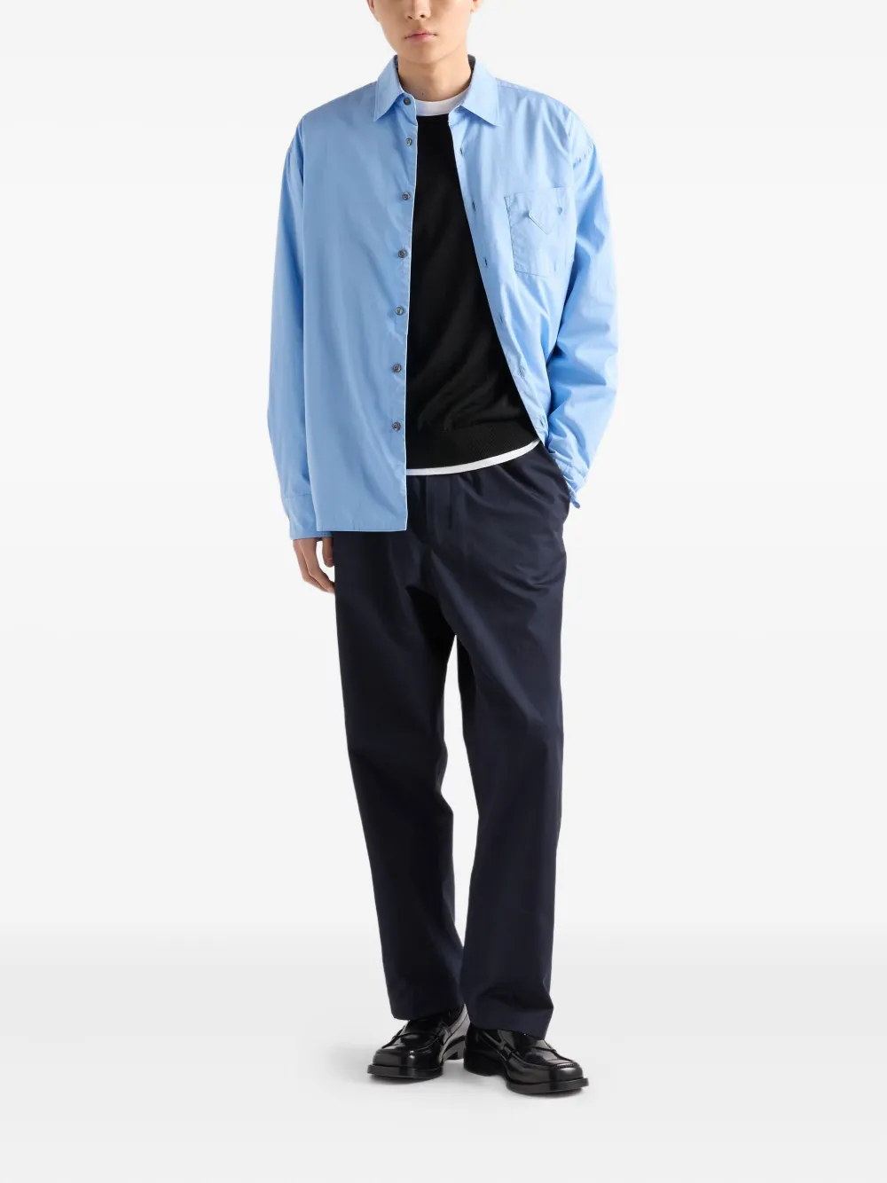 Prada Worsted wool crew-neck sweater Zwart