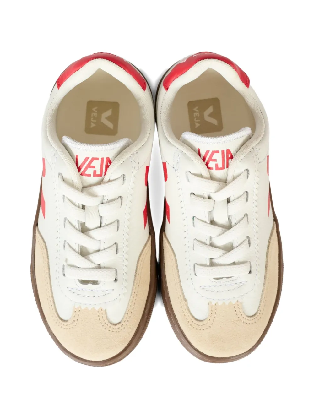 VEJA Kids Leren sneakers met logodetail Wit