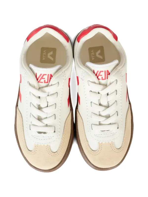 VEJA Kids Leather logo-detail Sneakers White FARFETCH IN