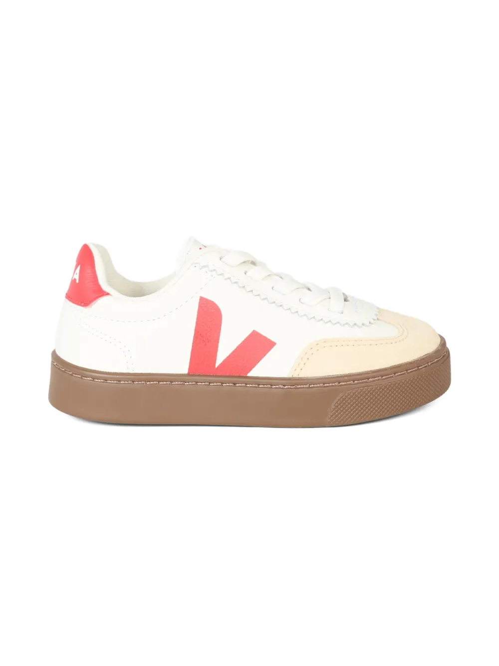 VEJA Kids leather logo-detail sneakers - Wit