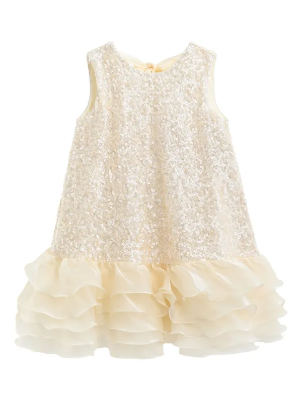 Tulleen Catania sequin-embellished Ruffled Dress | Gold | FARFETCH