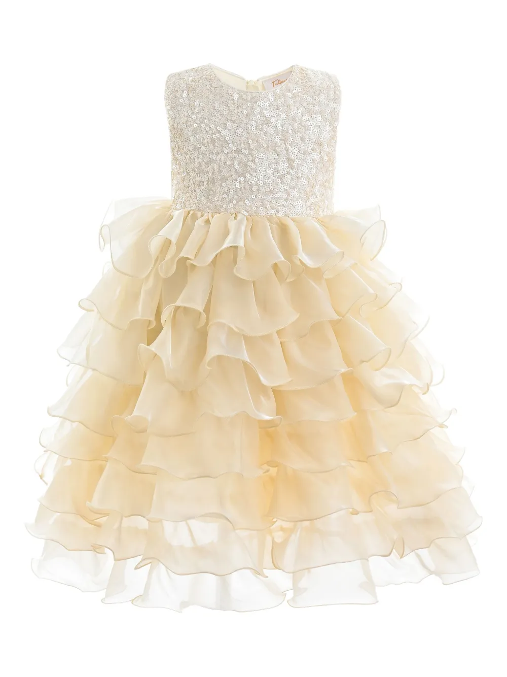 Tulleen Leah layered tulle dress Goud