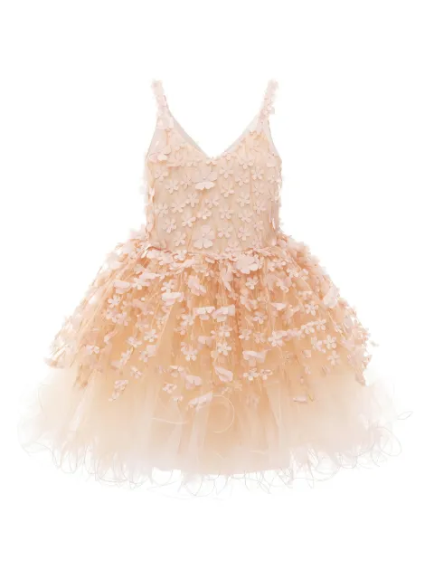 Tulleen vestido con apliques florales