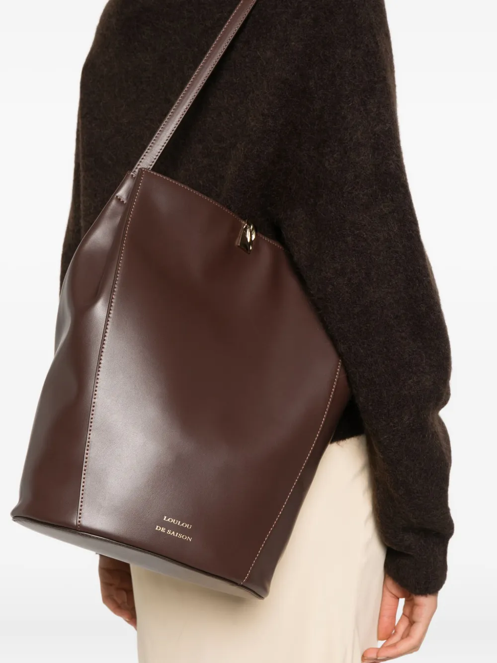 Loulou De Saison Shoulder-strap Bucket Bag In Brown