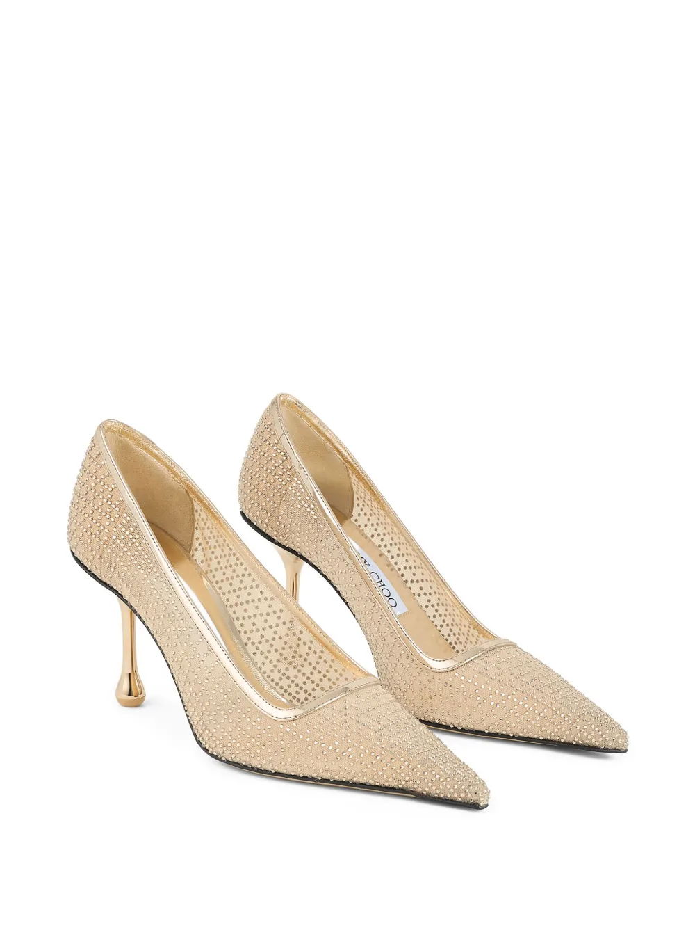 Jimmy Choo 80mm Ixia Embellished Heeled Pumps In Neutral