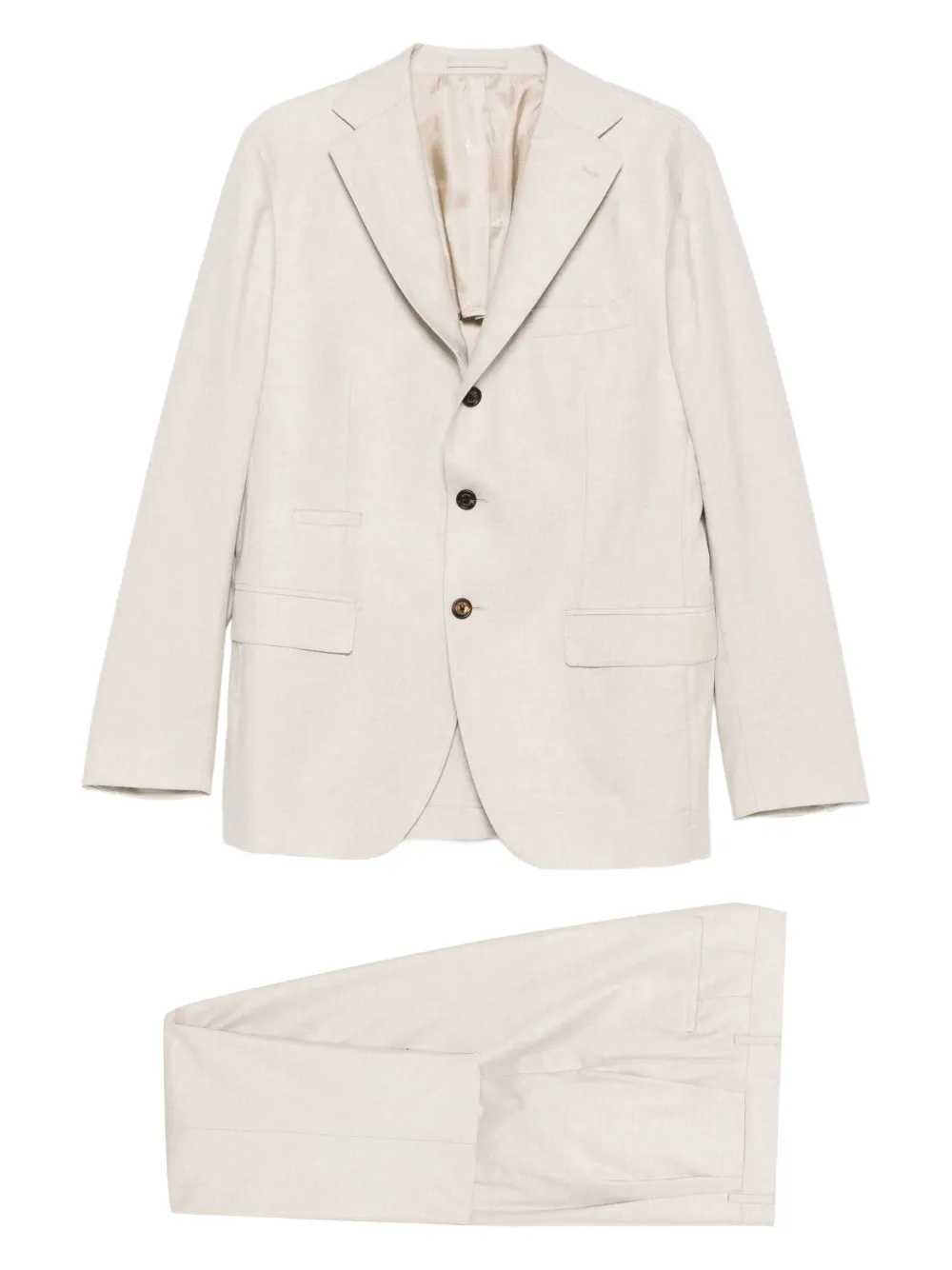 Eleventy Three-button Wool Suit In Neutral