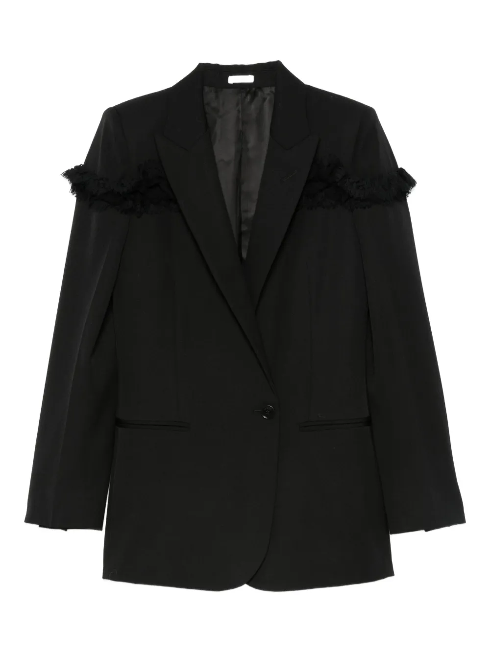 Alexander McQueen fringed-detail single-breasted blazer | Black | Image 1