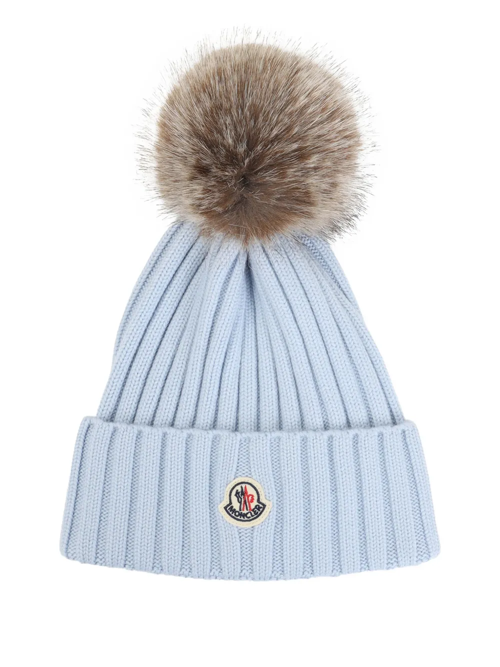 Moncler Ribbed-knit Virgin Wool Beanie In Blue